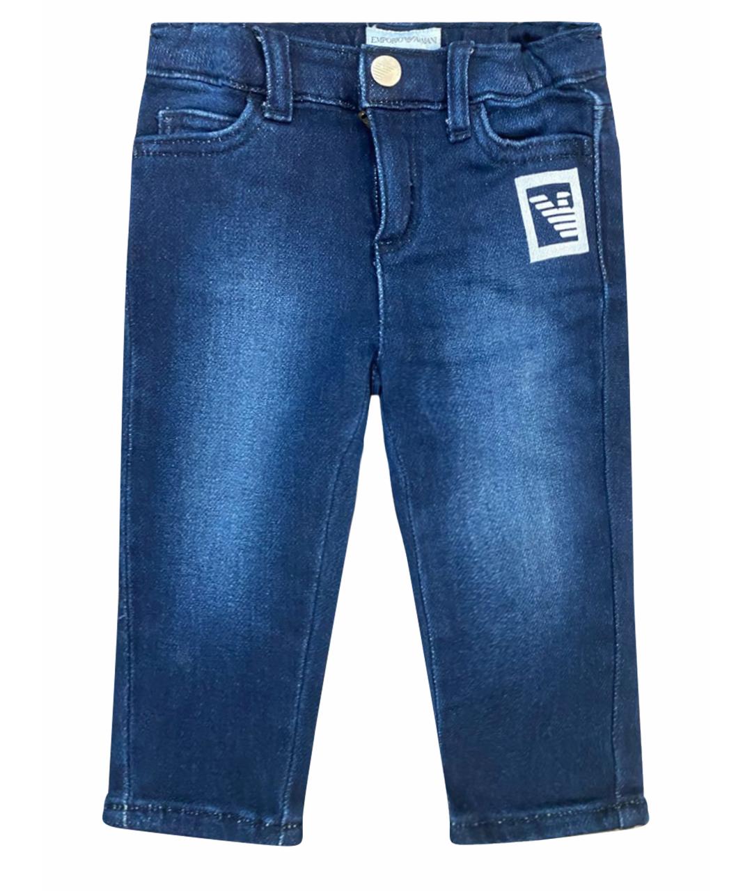 EMPORIO ARMANI Темно-синие хлопковые детские джинсы, фото 1