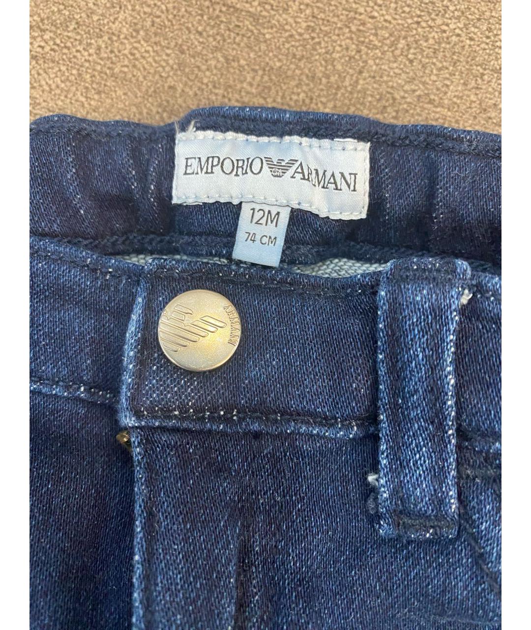EMPORIO ARMANI Темно-синие хлопковые детские джинсы, фото 3