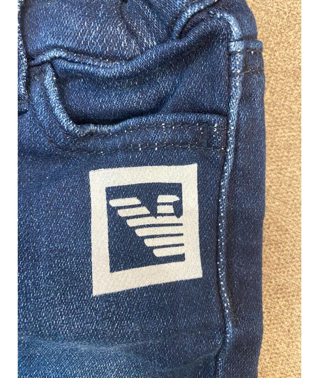 EMPORIO ARMANI Темно-синие хлопковые детские джинсы, фото 4