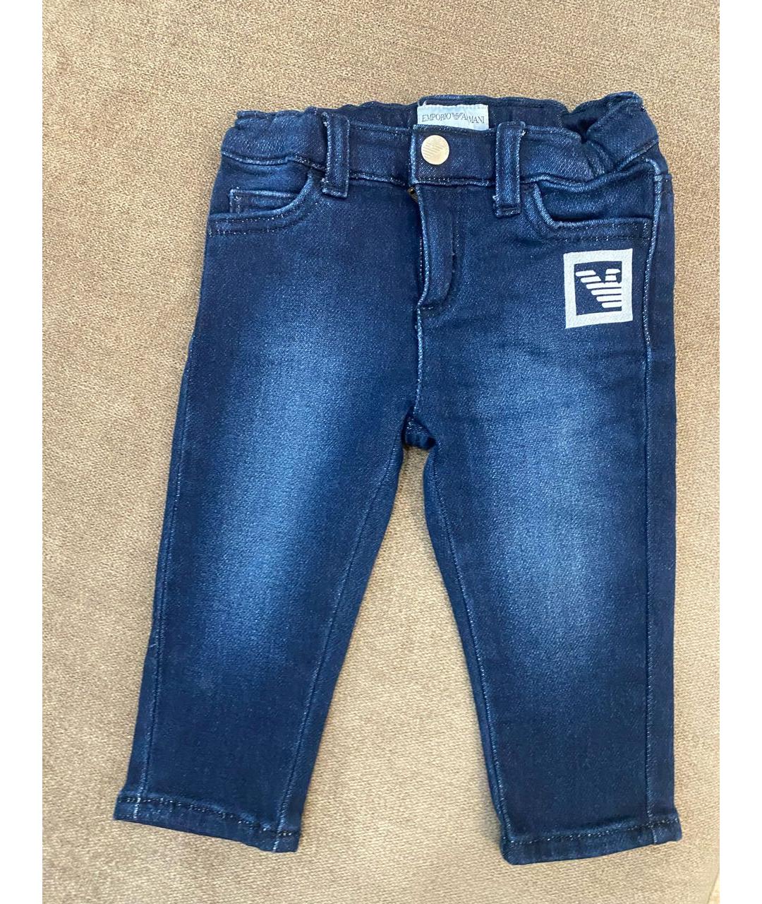 EMPORIO ARMANI Темно-синие хлопковые детские джинсы, фото 5