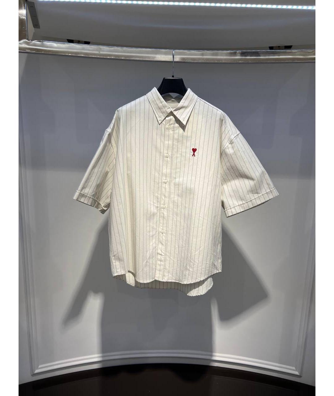 Ami Paris Белая хлопковая кэжуал рубашка, фото 3