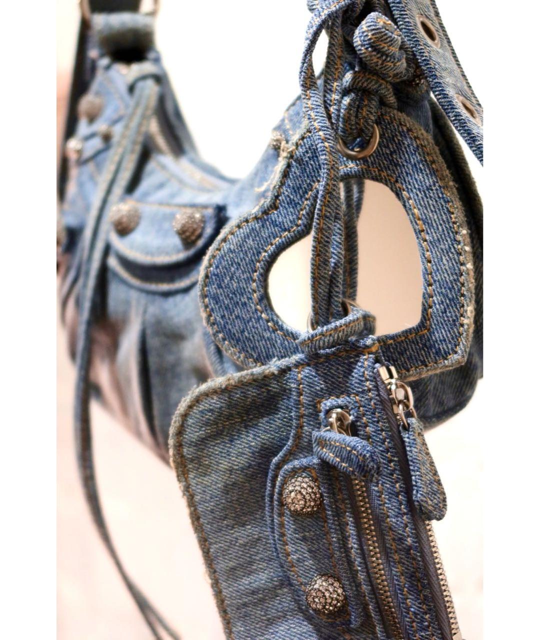 BALENCIAGA Голубая деним сумка через плечо, фото 2