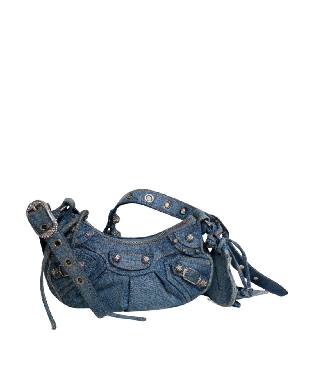 BALENCIAGA Голубая деним сумка через плечо, фото 4