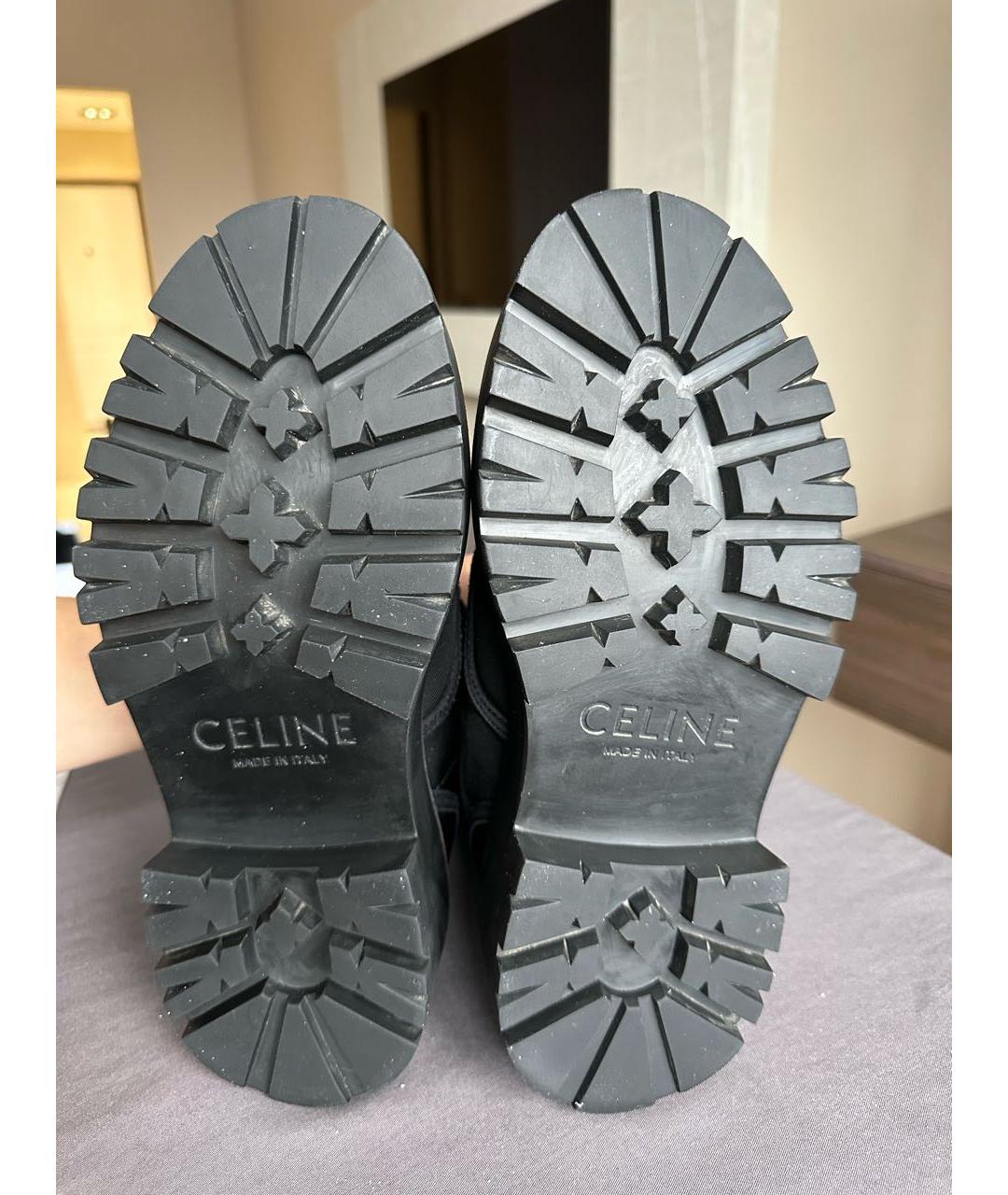 CELINE Черные текстильные ботинки, фото 7