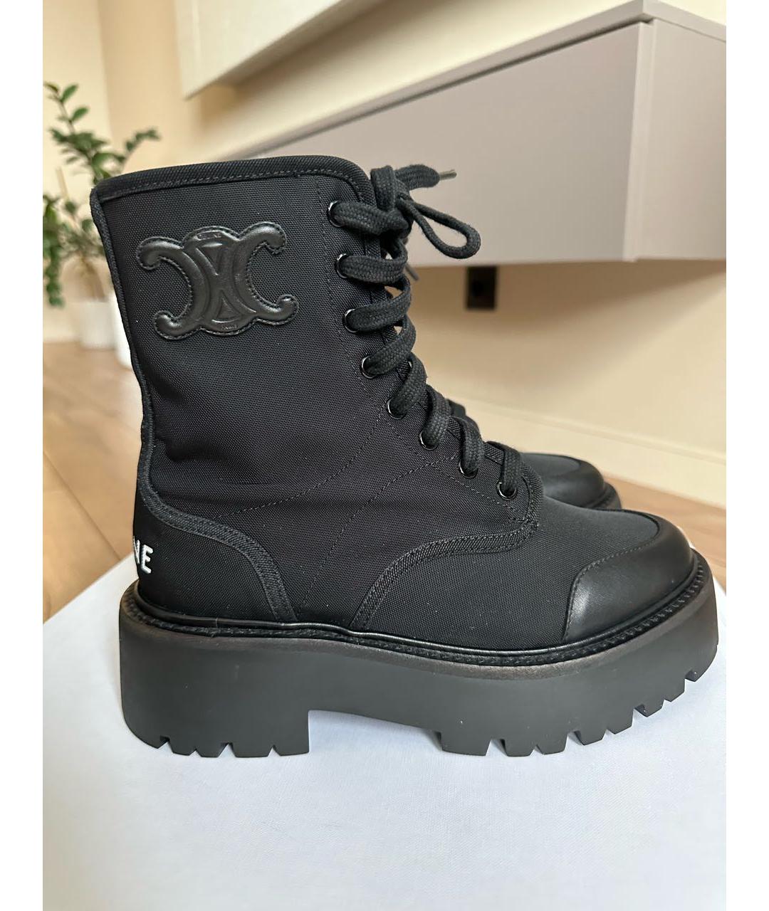 CELINE Черные текстильные ботинки, фото 9