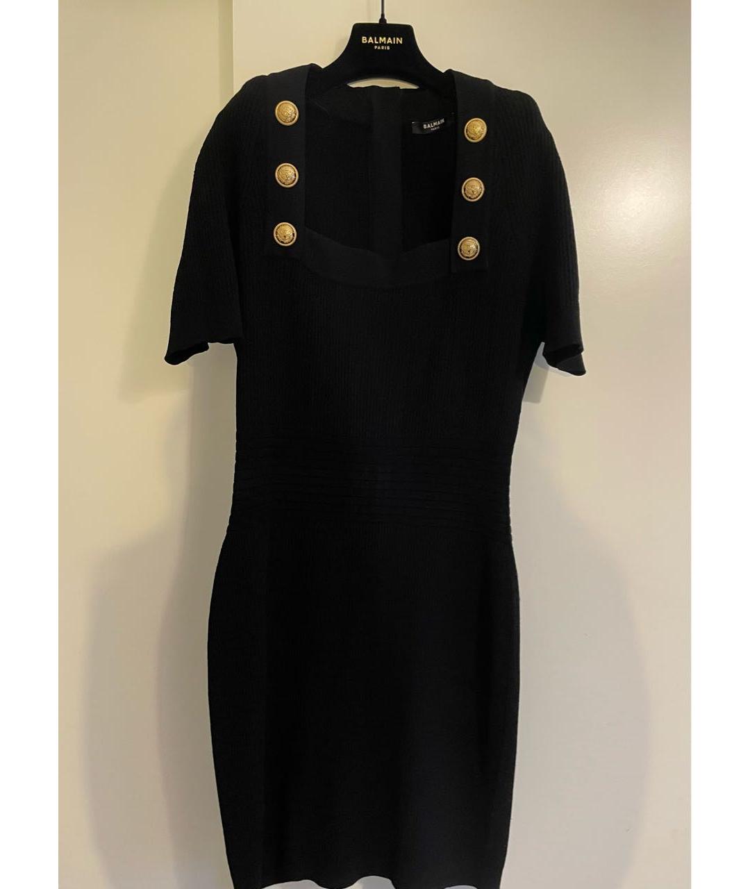 BALMAIN Черное вискозное коктейльное платье, фото 7