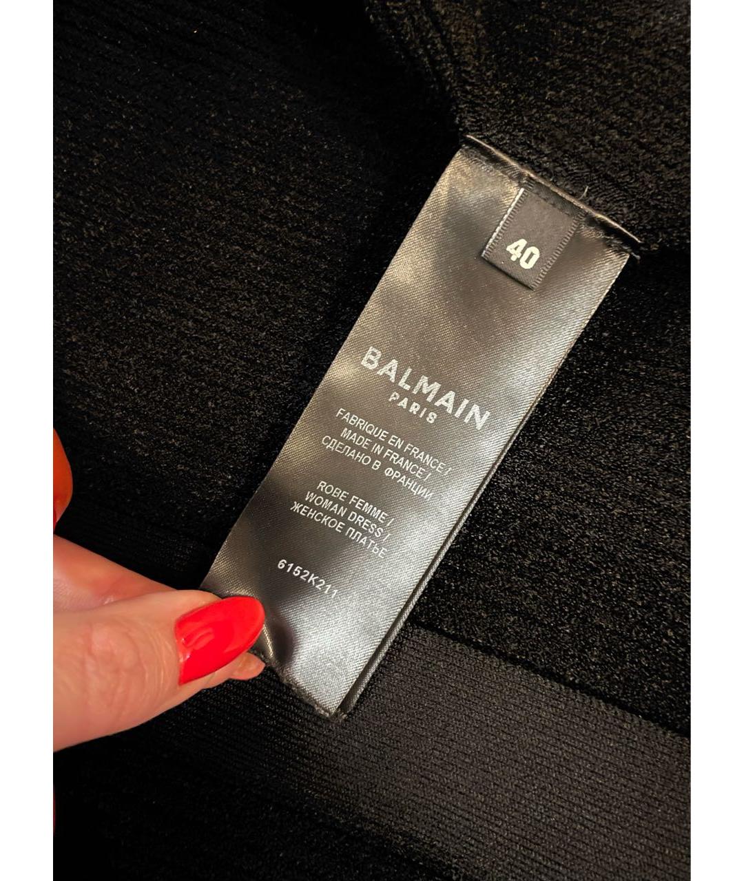 BALMAIN Черное вискозное коктейльное платье, фото 5