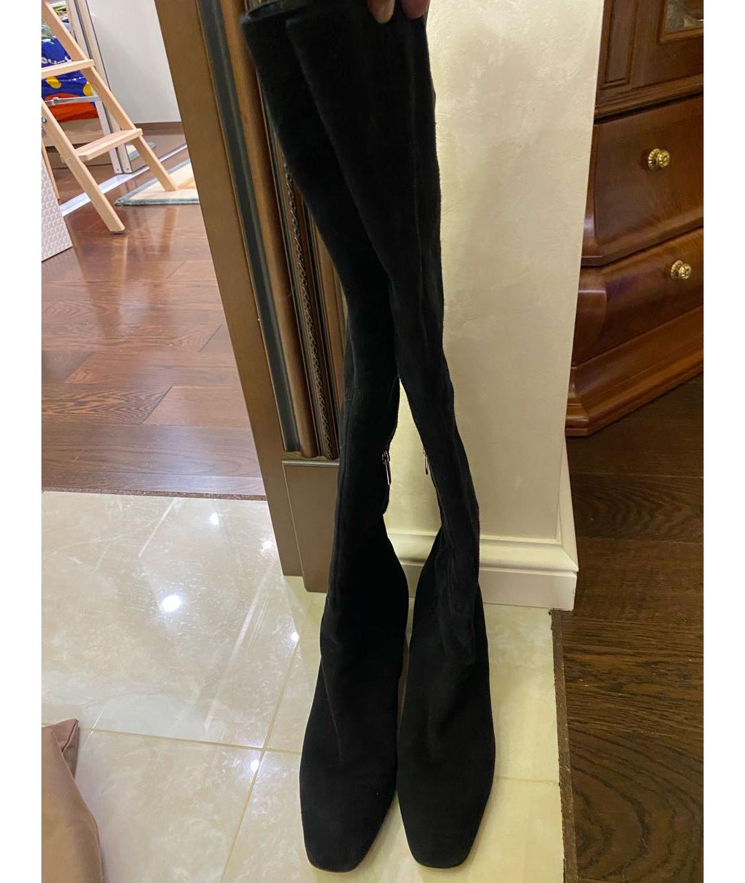 GIANVITO ROSSI Черные замшевые ботфорты, фото 2