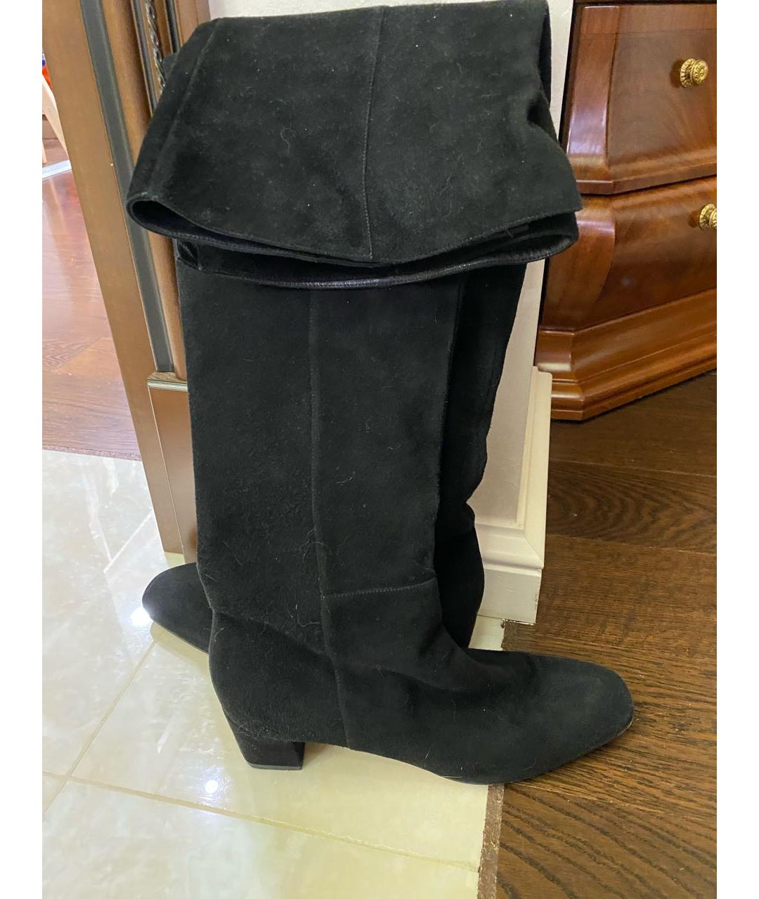 GIANVITO ROSSI Черные замшевые ботфорты, фото 3