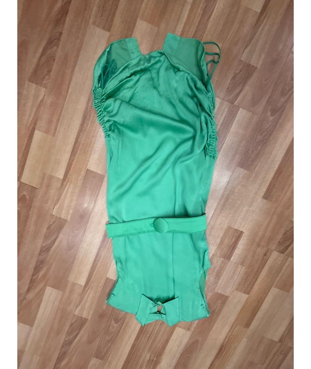 VERSACE Зеленые шелковое коктейльное платье, фото 5