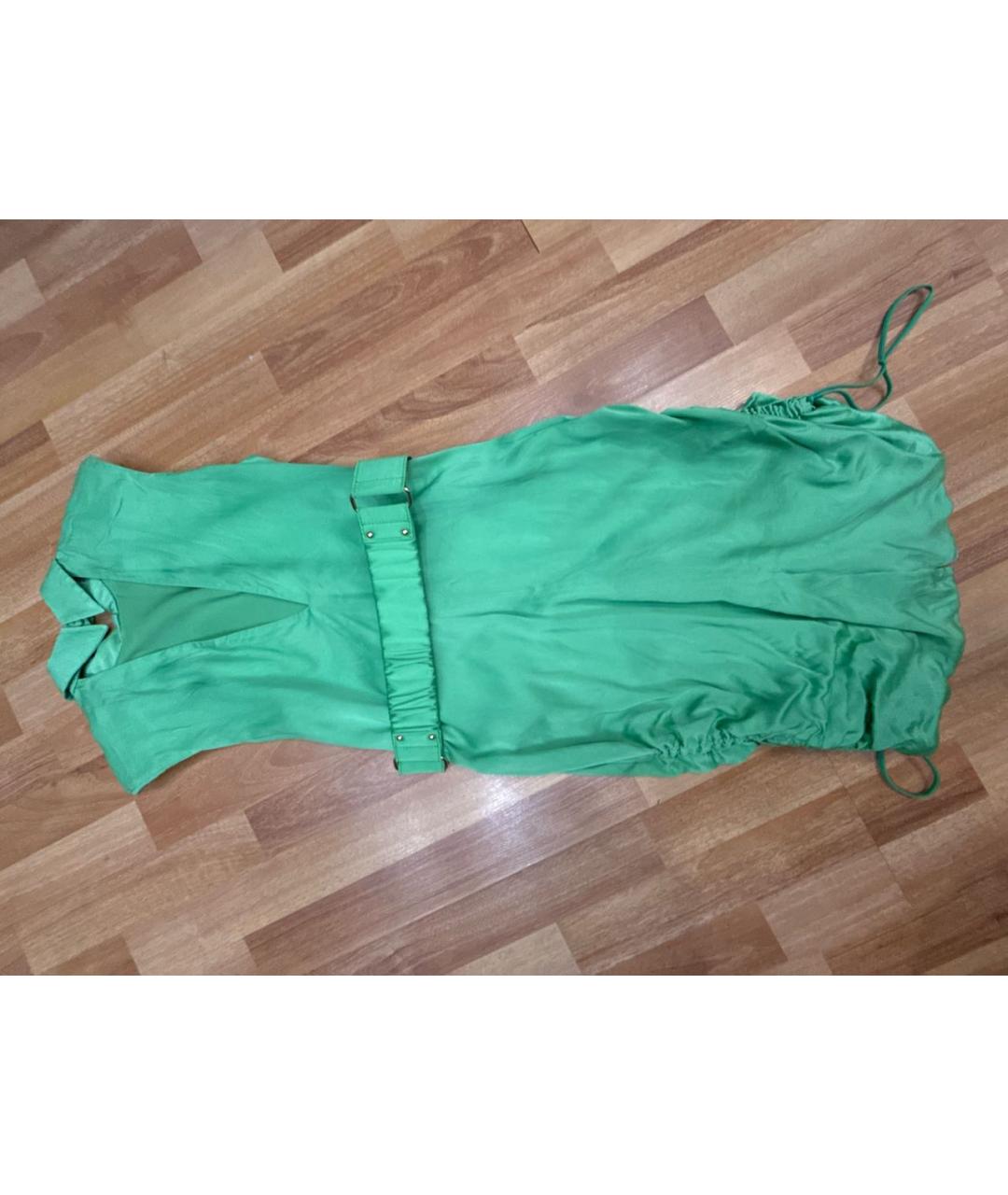 VERSACE Зеленые шелковое коктейльное платье, фото 2