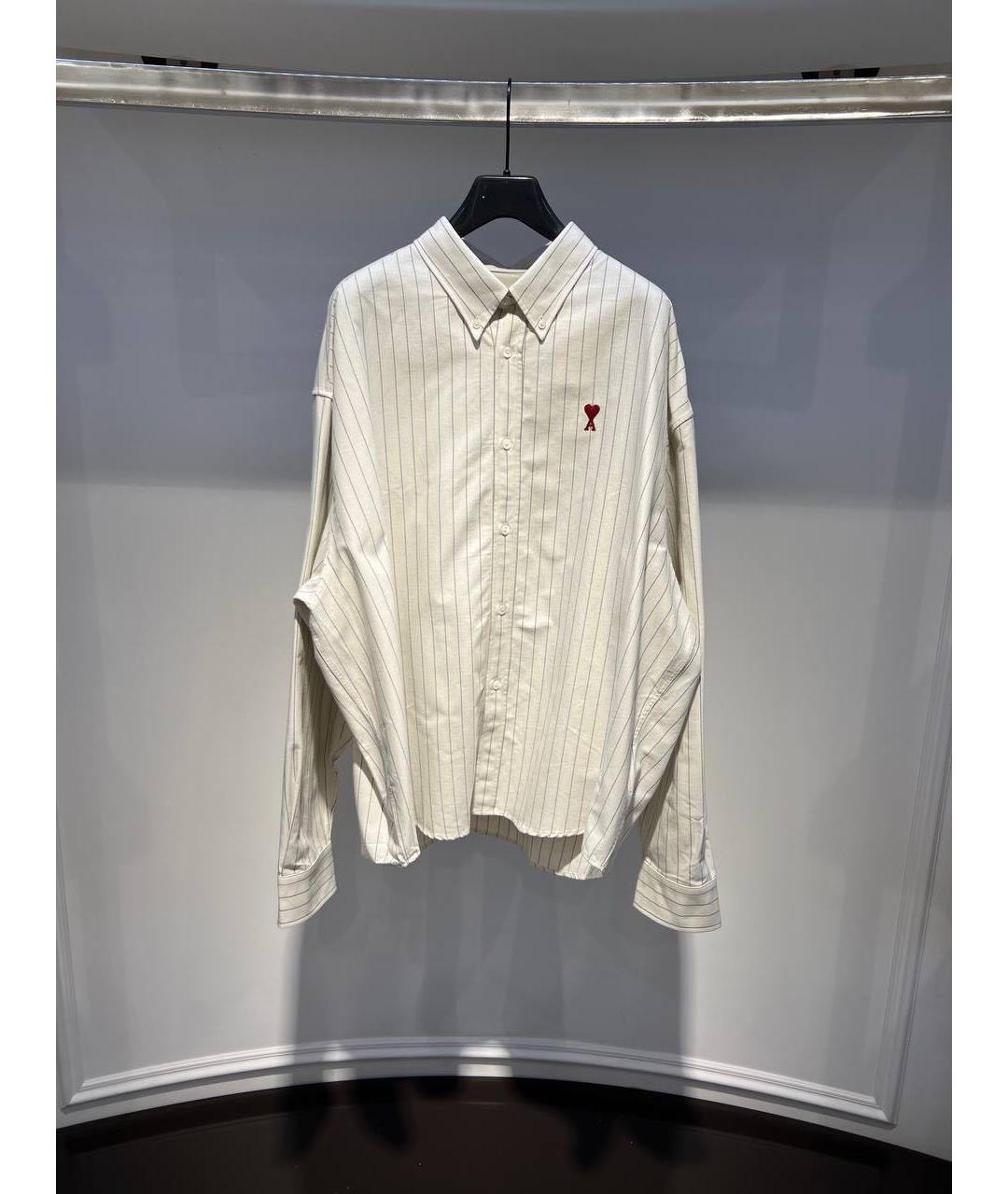 Ami Paris Белая хлопковая кэжуал рубашка, фото 4