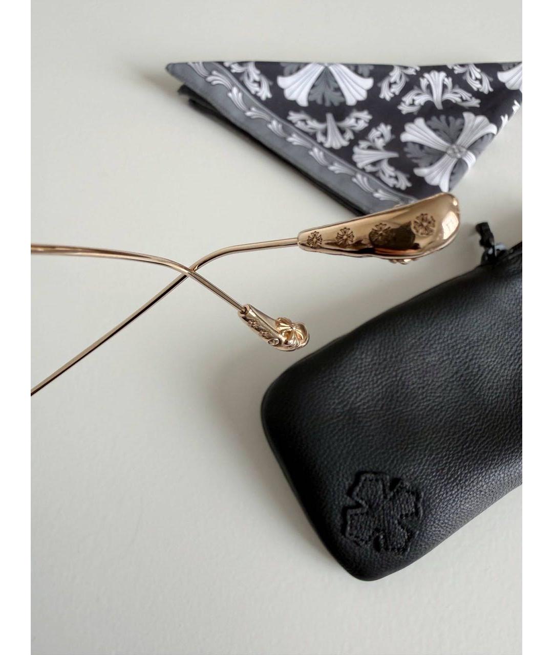 CHROME HEARTS Коричневые металлические солнцезащитные очки, фото 8