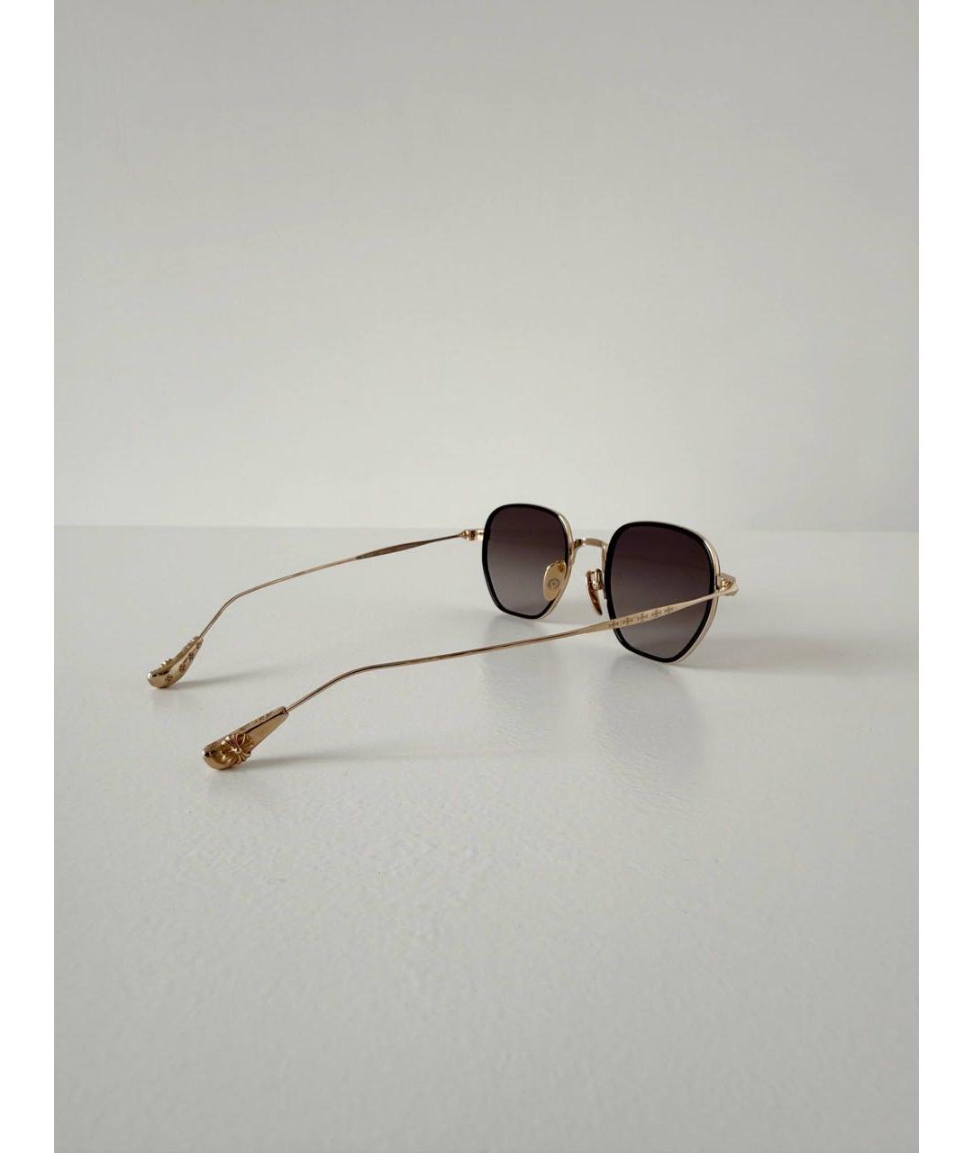 CHROME HEARTS Коричневые металлические солнцезащитные очки, фото 7