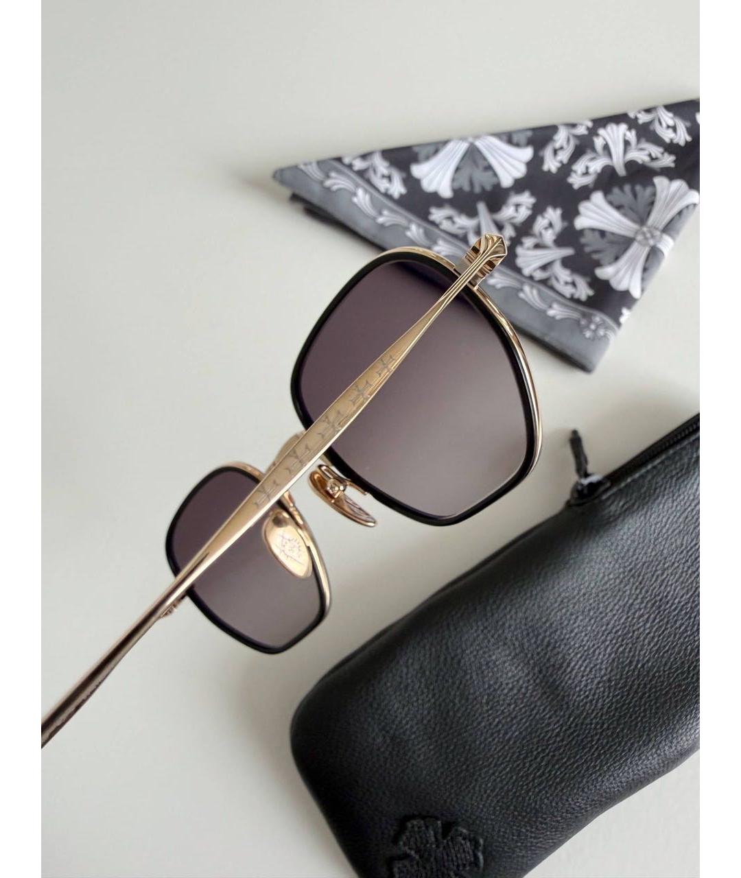 CHROME HEARTS Коричневые металлические солнцезащитные очки, фото 4