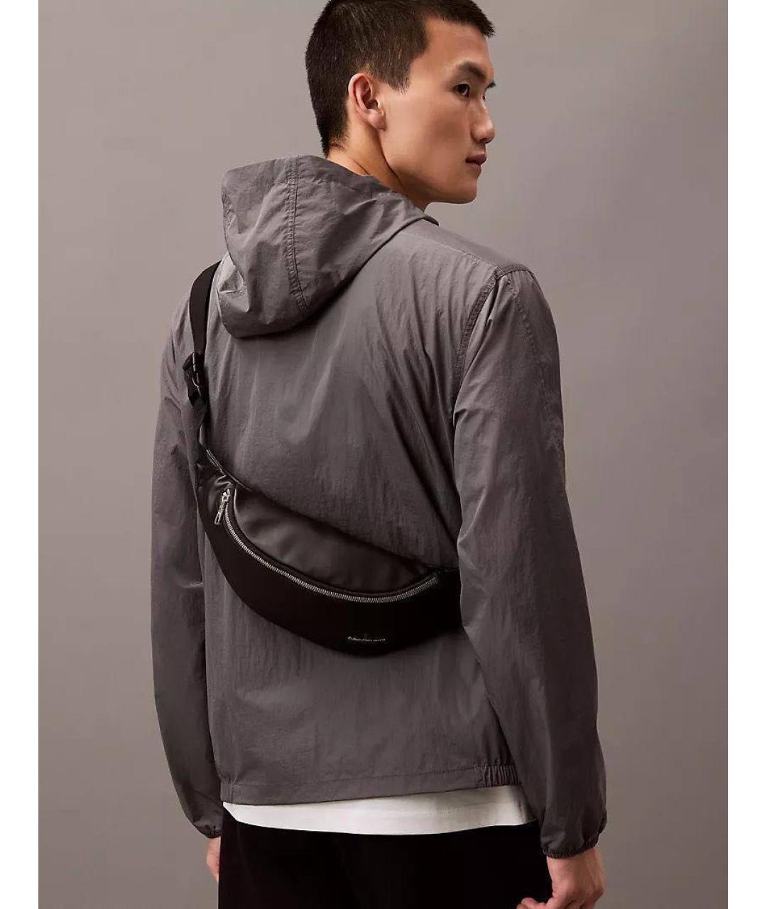 CALVIN KLEIN Черная поясная сумка из искусственной кожи, фото 3