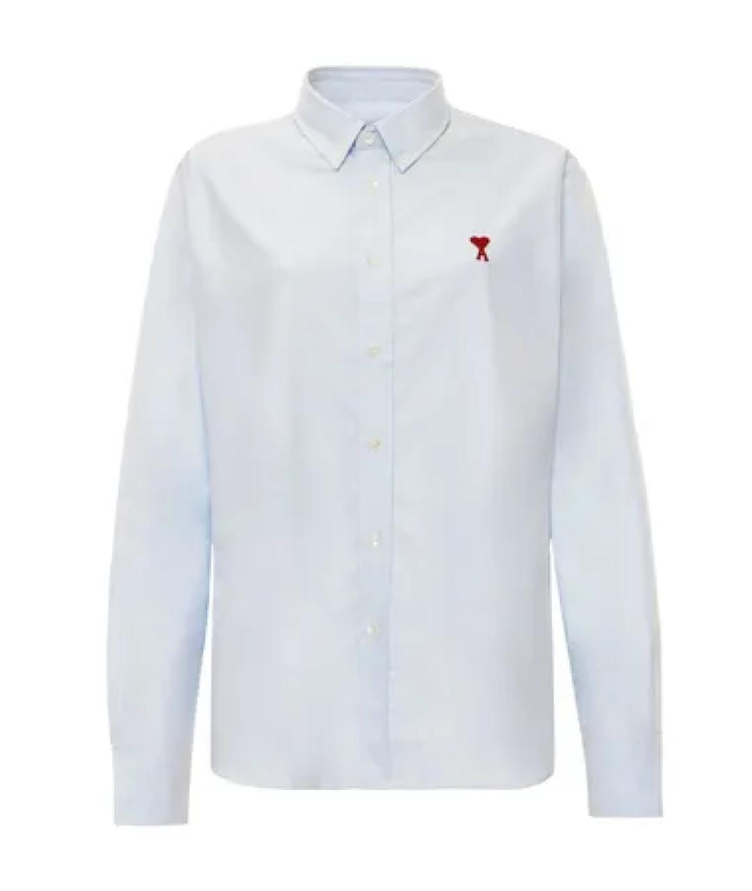 Ami Paris Голубая хлопковая классическая рубашка, фото 1