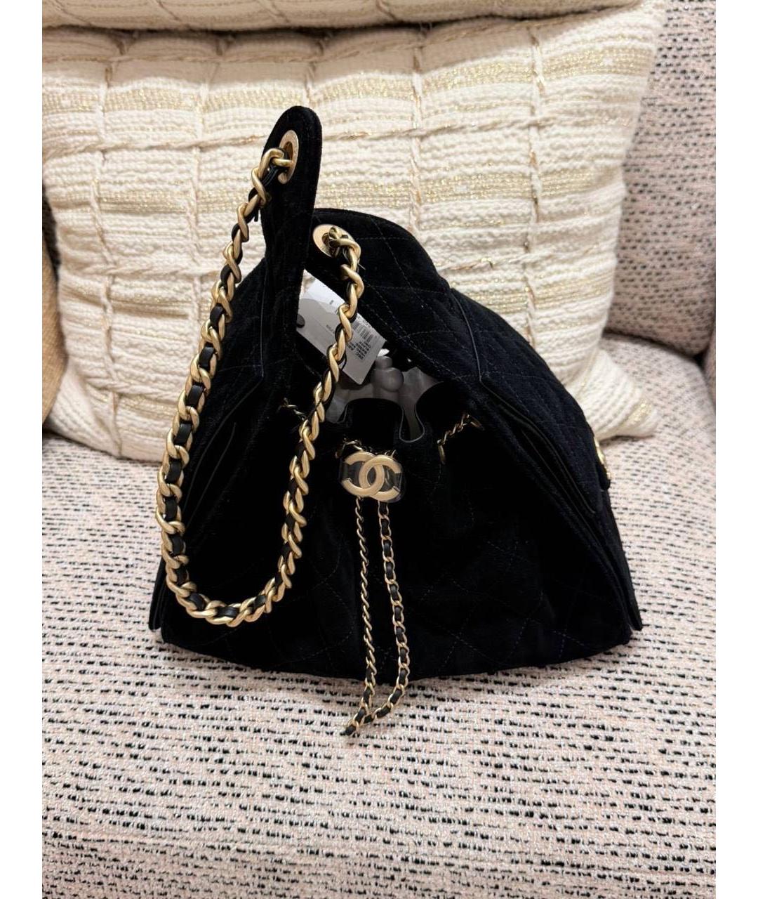 CHANEL Черная замшевая сумка через плечо, фото 3
