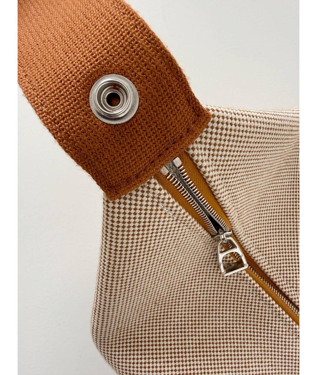 HERMES Бежевая хлопковая косметичка, фото 8