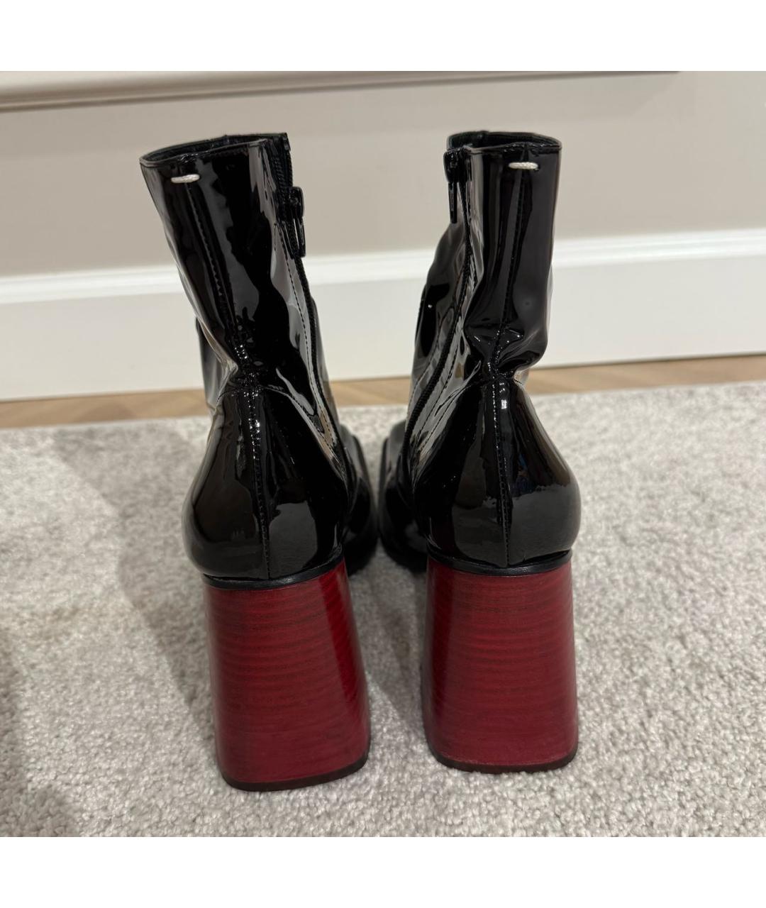 MAISON MARGIELA Черные кожаные ботильоны, фото 4