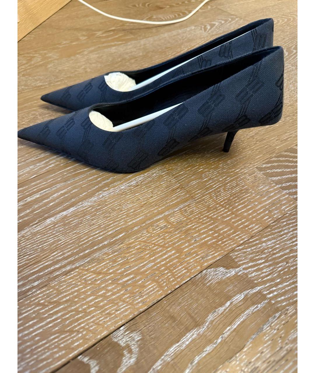 BALENCIAGA Черные текстильные туфли, фото 1