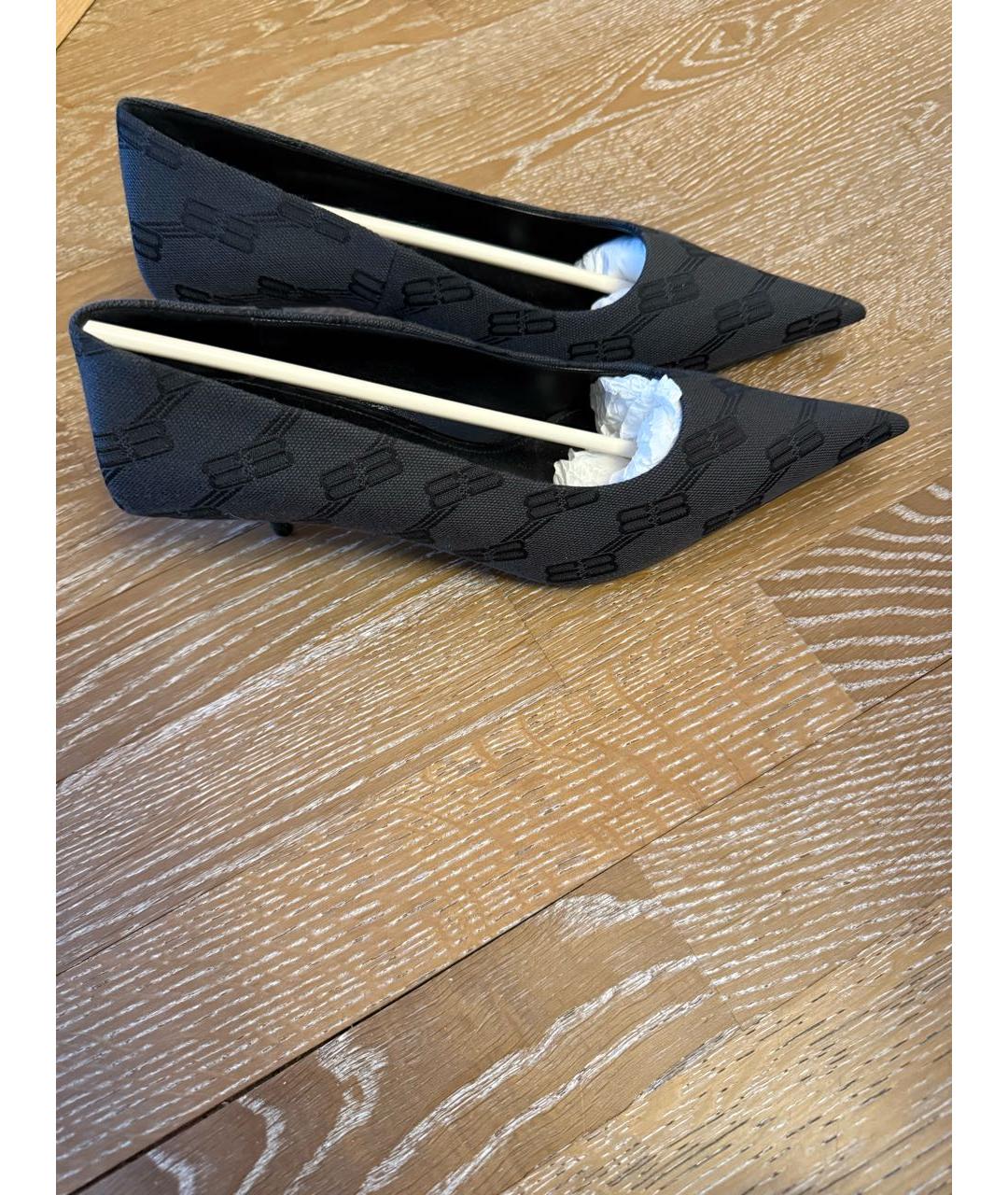 BALENCIAGA Черные текстильные туфли, фото 2