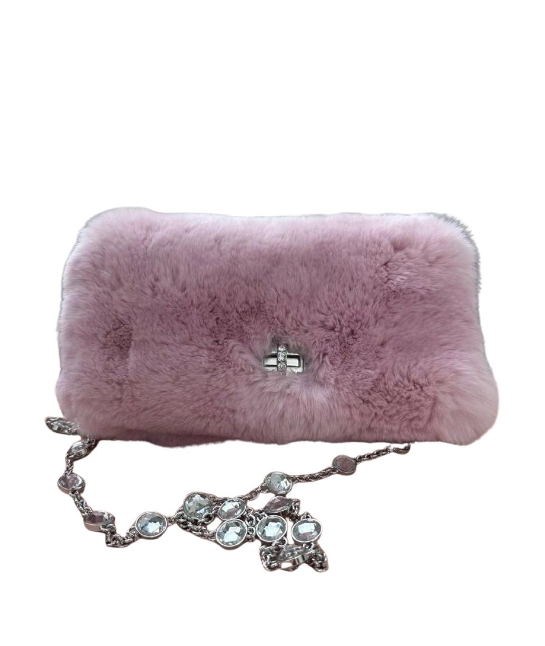 MIU MIU Розовая меховая сумка через плечо, фото 1