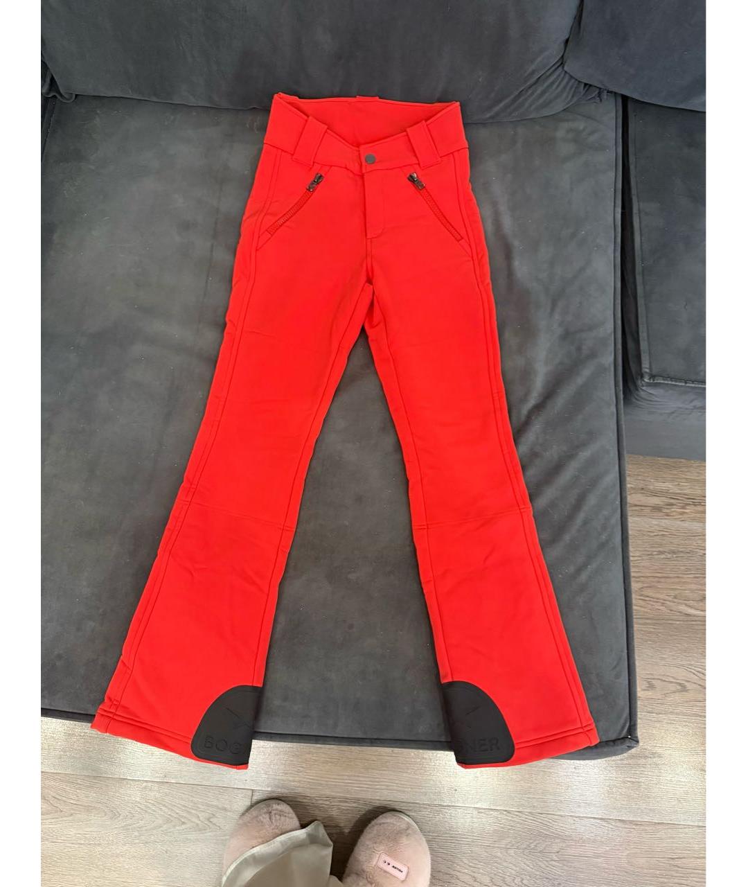 BOGNER Красные прямые брюки, фото 5