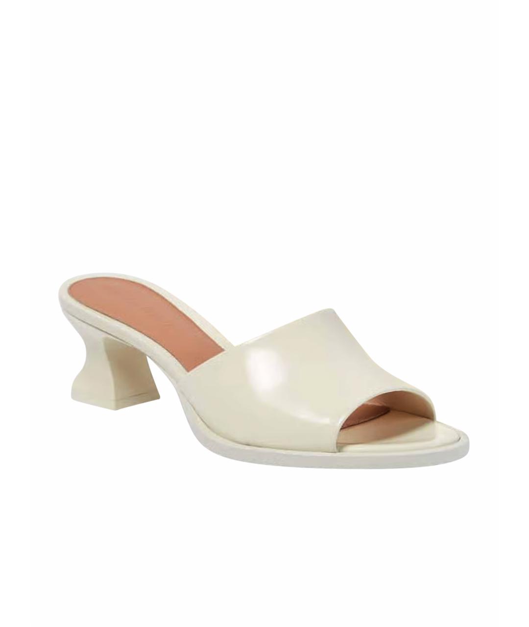 BOTTEGA VENETA Белые кожаные босоножки, фото 1