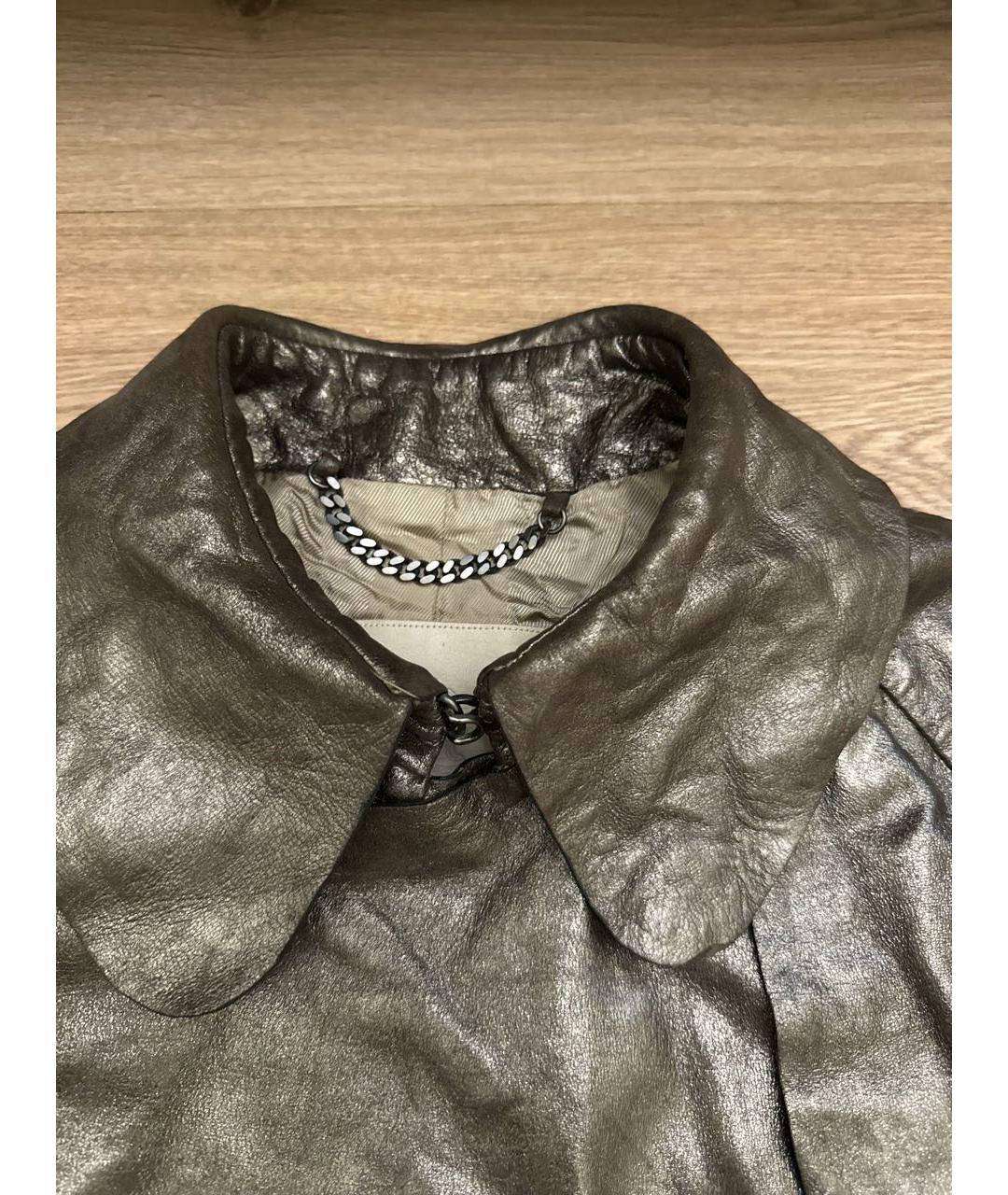 BURBERRY Золотой кожаный тренч/плащ, фото 6