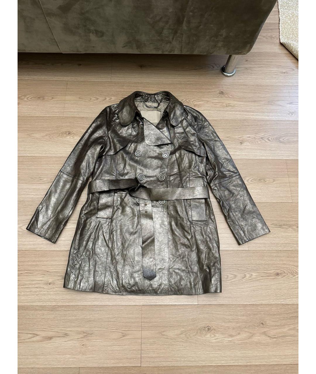 BURBERRY Золотой кожаный тренч/плащ, фото 9