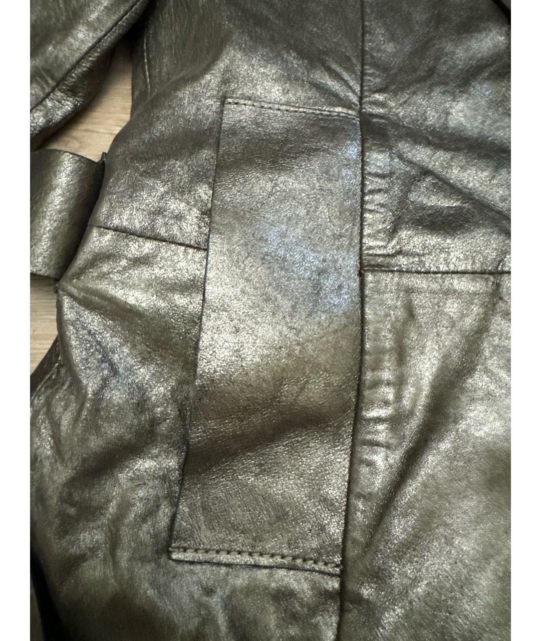 BURBERRY Золотой кожаный тренч/плащ, фото 8