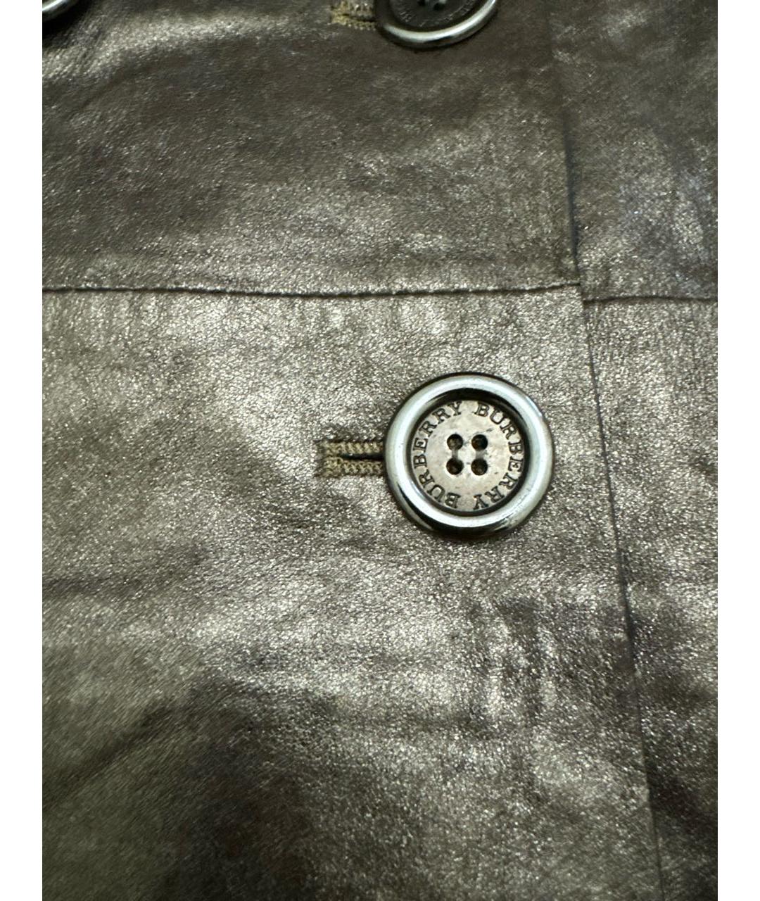 BURBERRY Золотой кожаный тренч/плащ, фото 2