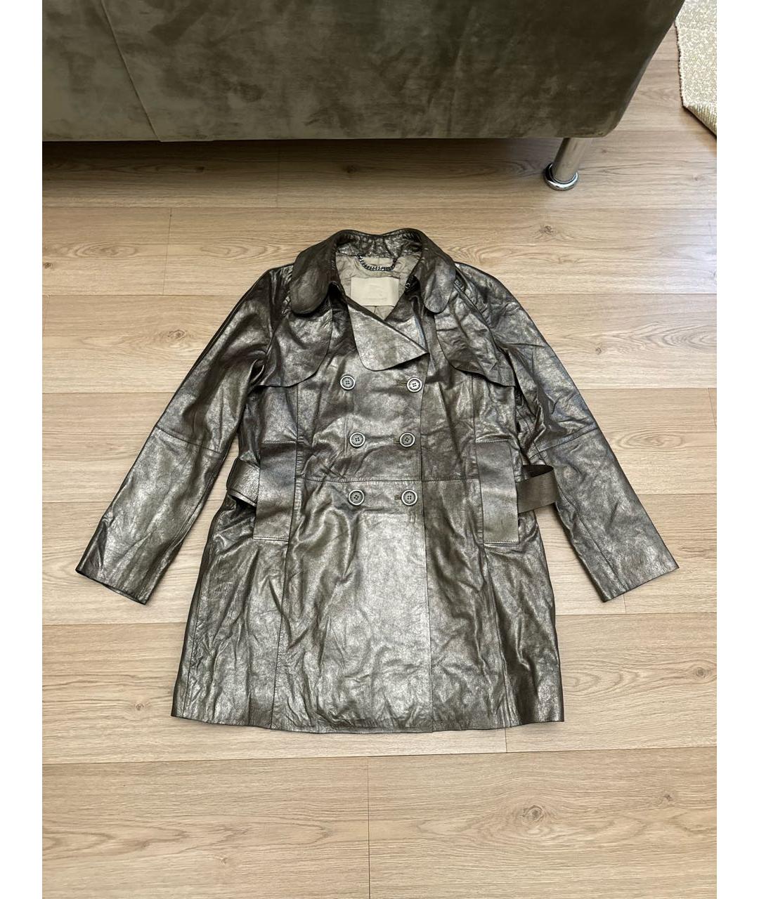 BURBERRY Золотой кожаный тренч/плащ, фото 7