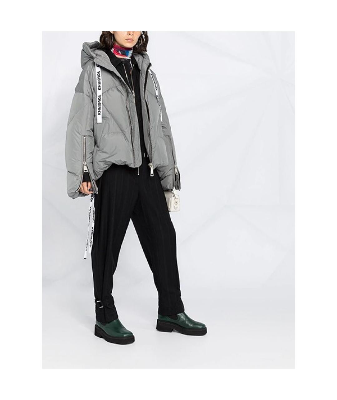 KHRISJOY Серый полиэстеровый пуховик, фото 4