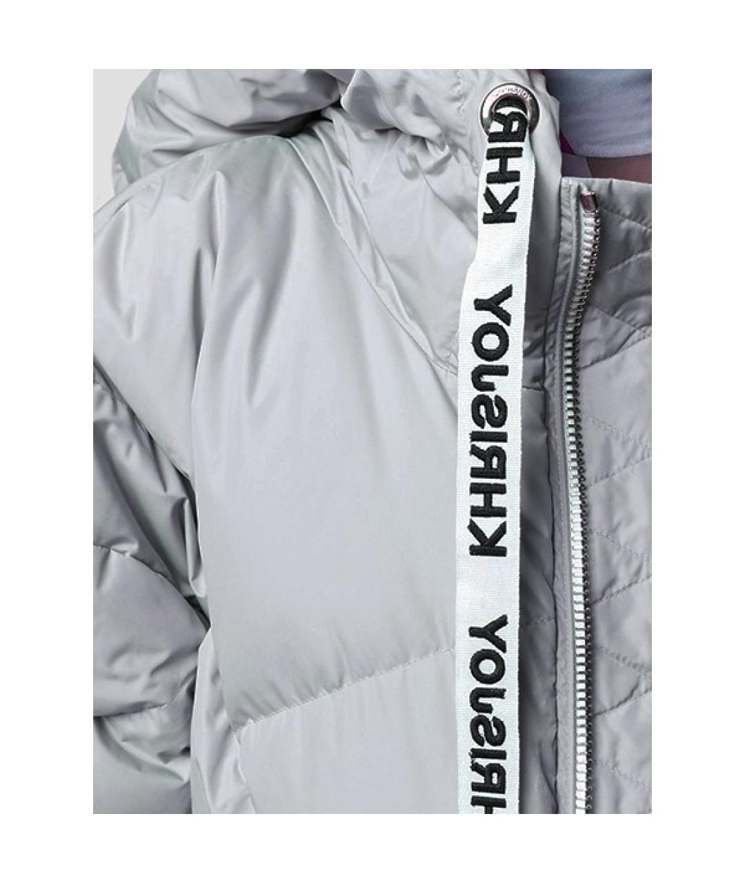 KHRISJOY Серый полиэстеровый пуховик, фото 7