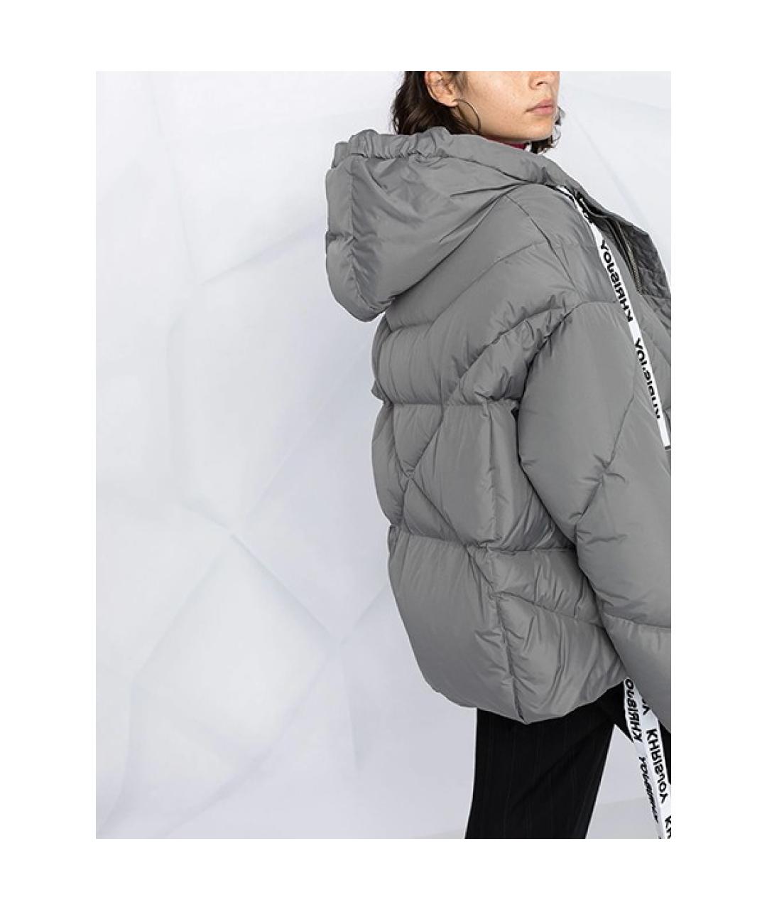 KHRISJOY Серый полиэстеровый пуховик, фото 3