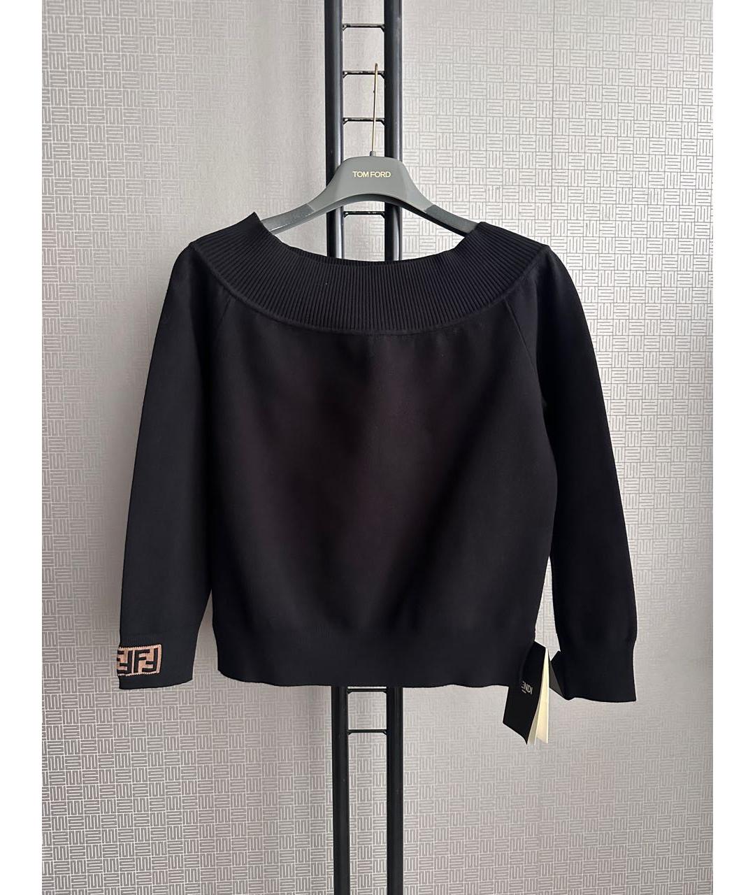 FENDI Черный полиэстеровый джемпер / свитер, фото 5