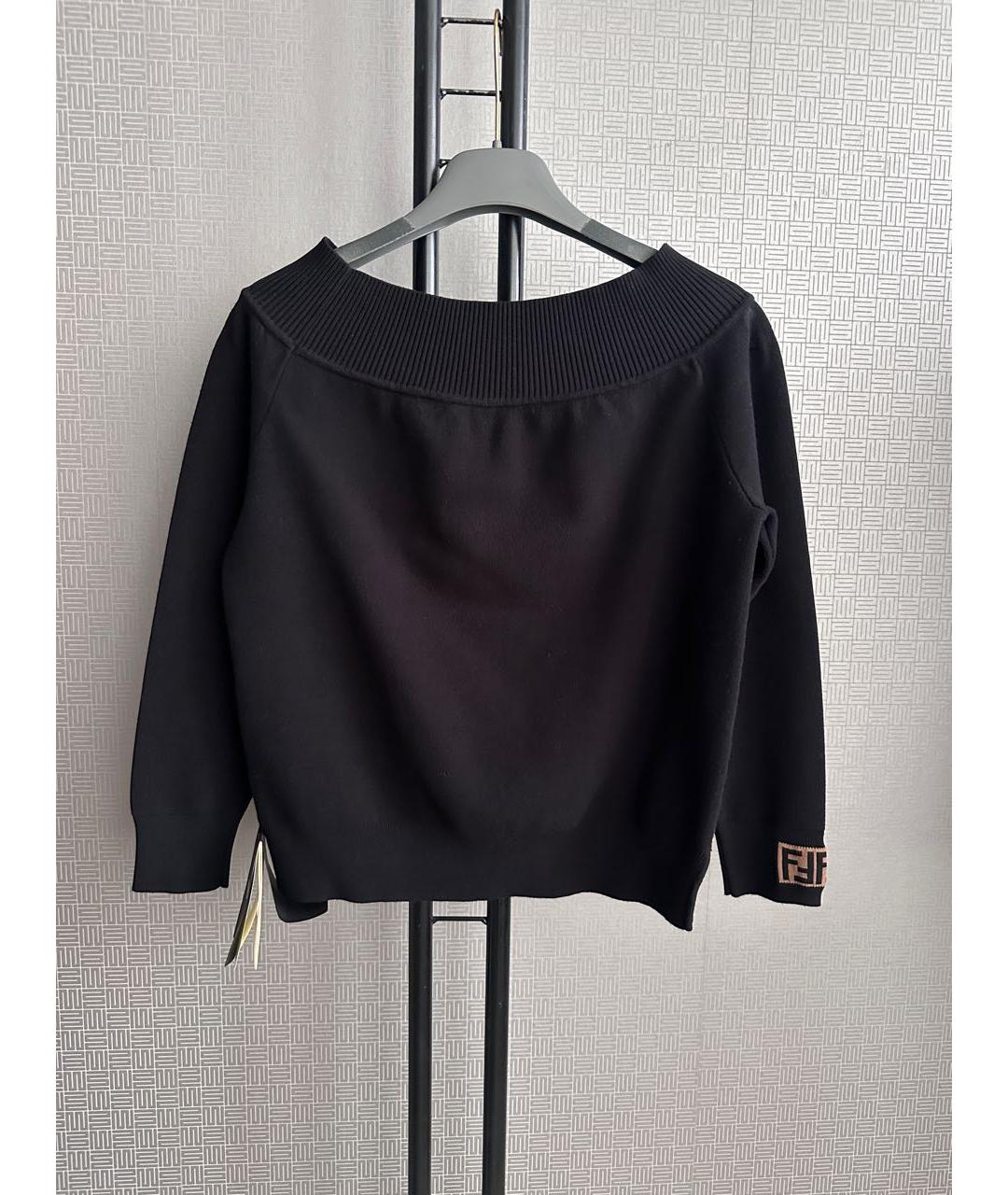 FENDI Черный полиэстеровый джемпер / свитер, фото 2
