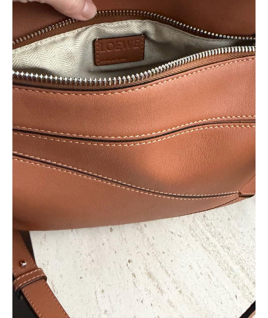 LOEWE Коричневая кожаная сумка через плечо, фото 7