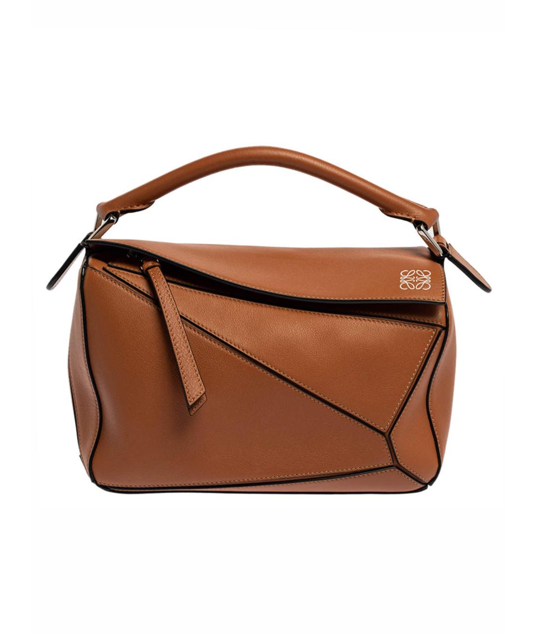 LOEWE Коричневая кожаная сумка через плечо, фото 1