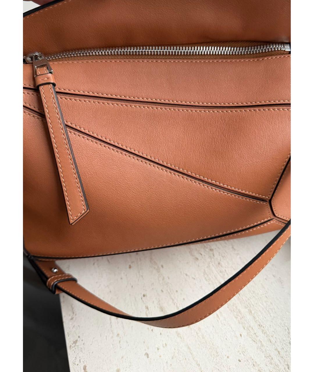 LOEWE Коричневая кожаная сумка через плечо, фото 5