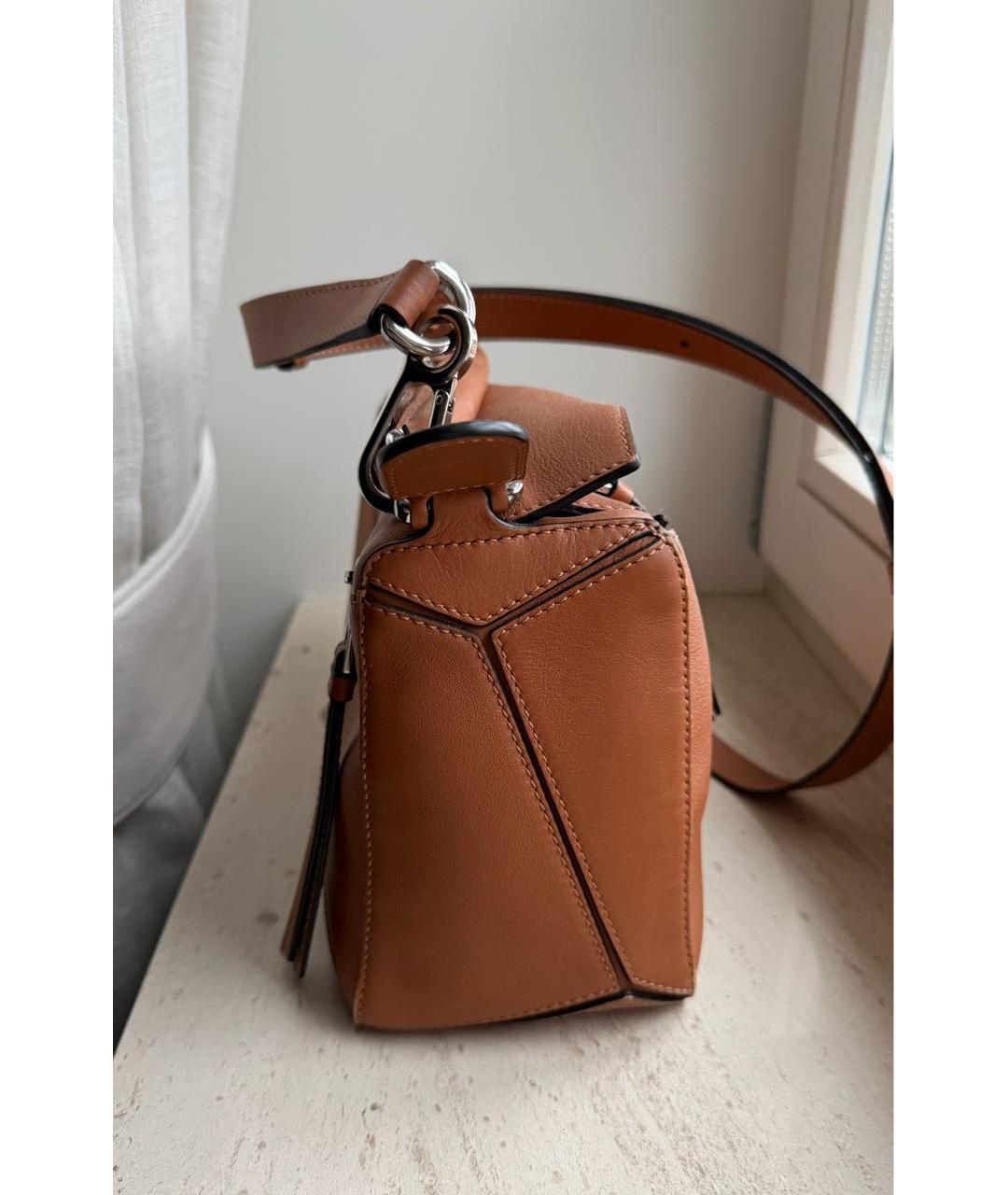 LOEWE Коричневая кожаная сумка через плечо, фото 2