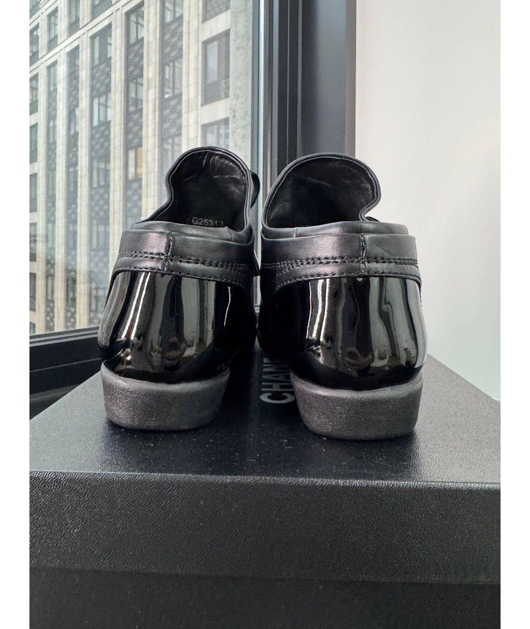 CHANEL Черные кожаные кеды, фото 4