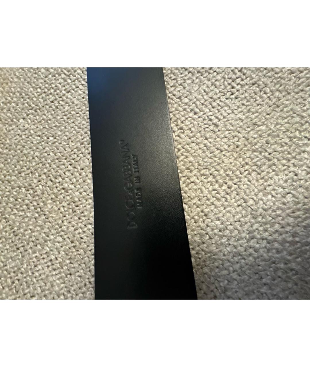 DOLCE&GABBANA Черный кожаный ремень, фото 3