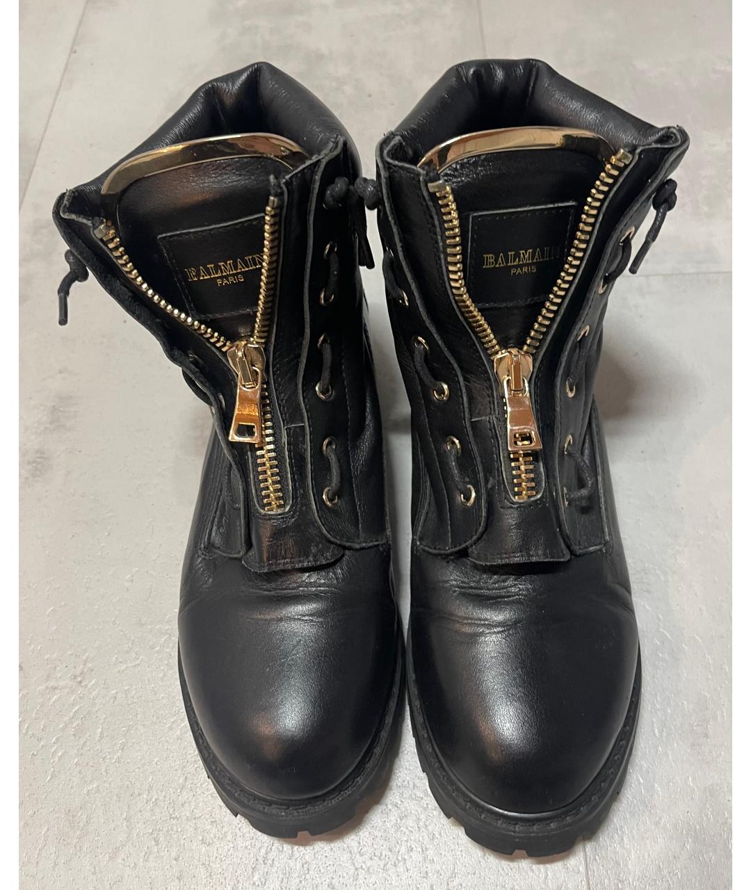 BALMAIN Черные кожаные ботинки, фото 3