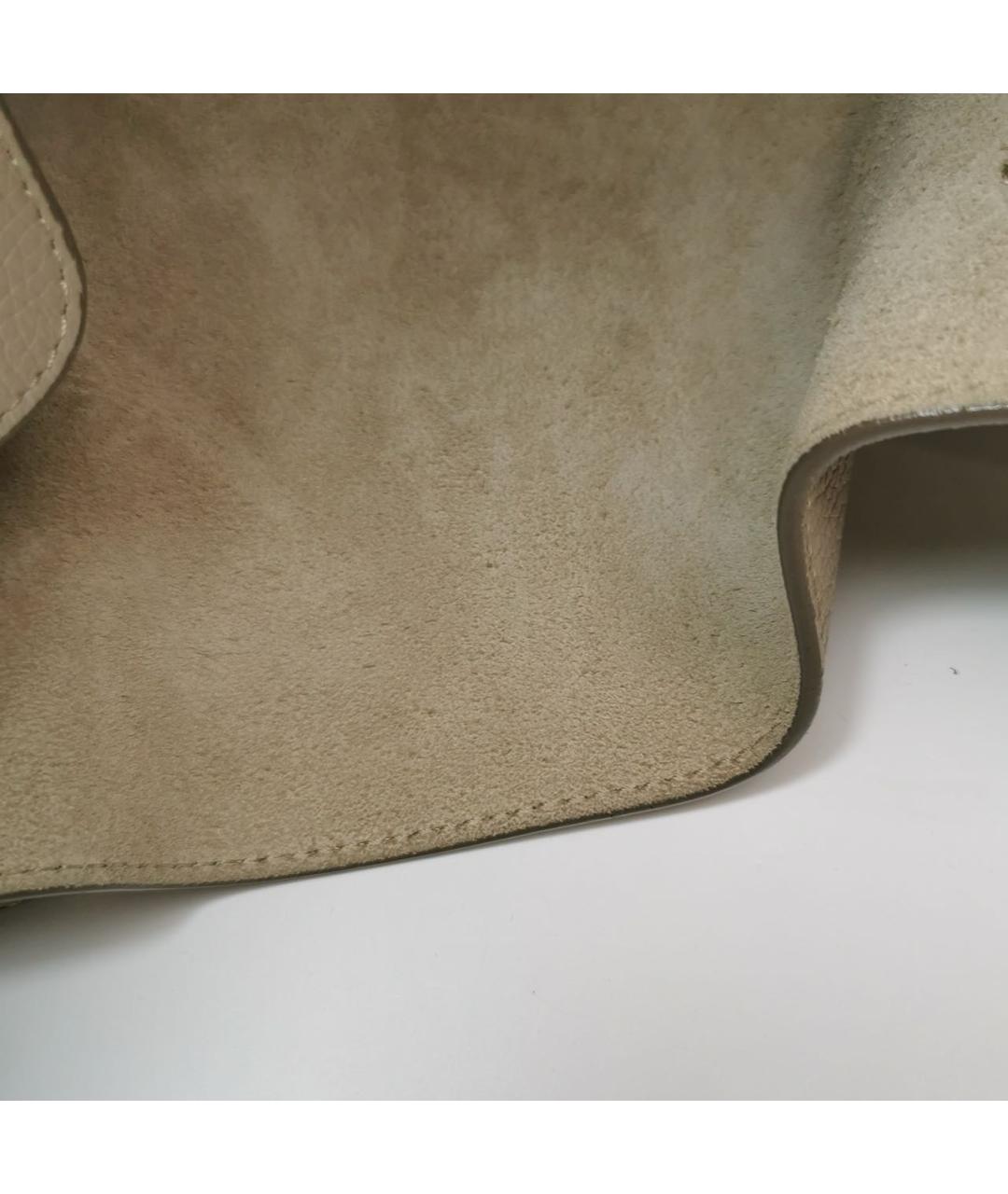 CELINE Бежевая кожаная сумка с короткими ручками, фото 4