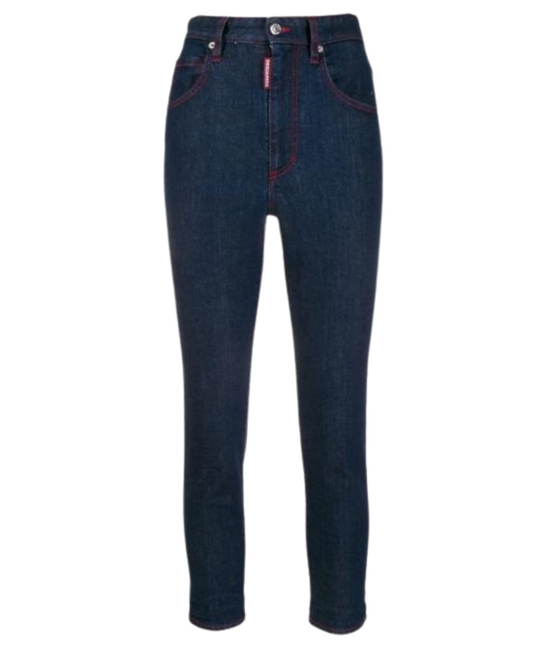 DSQUARED2 Темно-синие хлопковые джинсы слим, фото 1