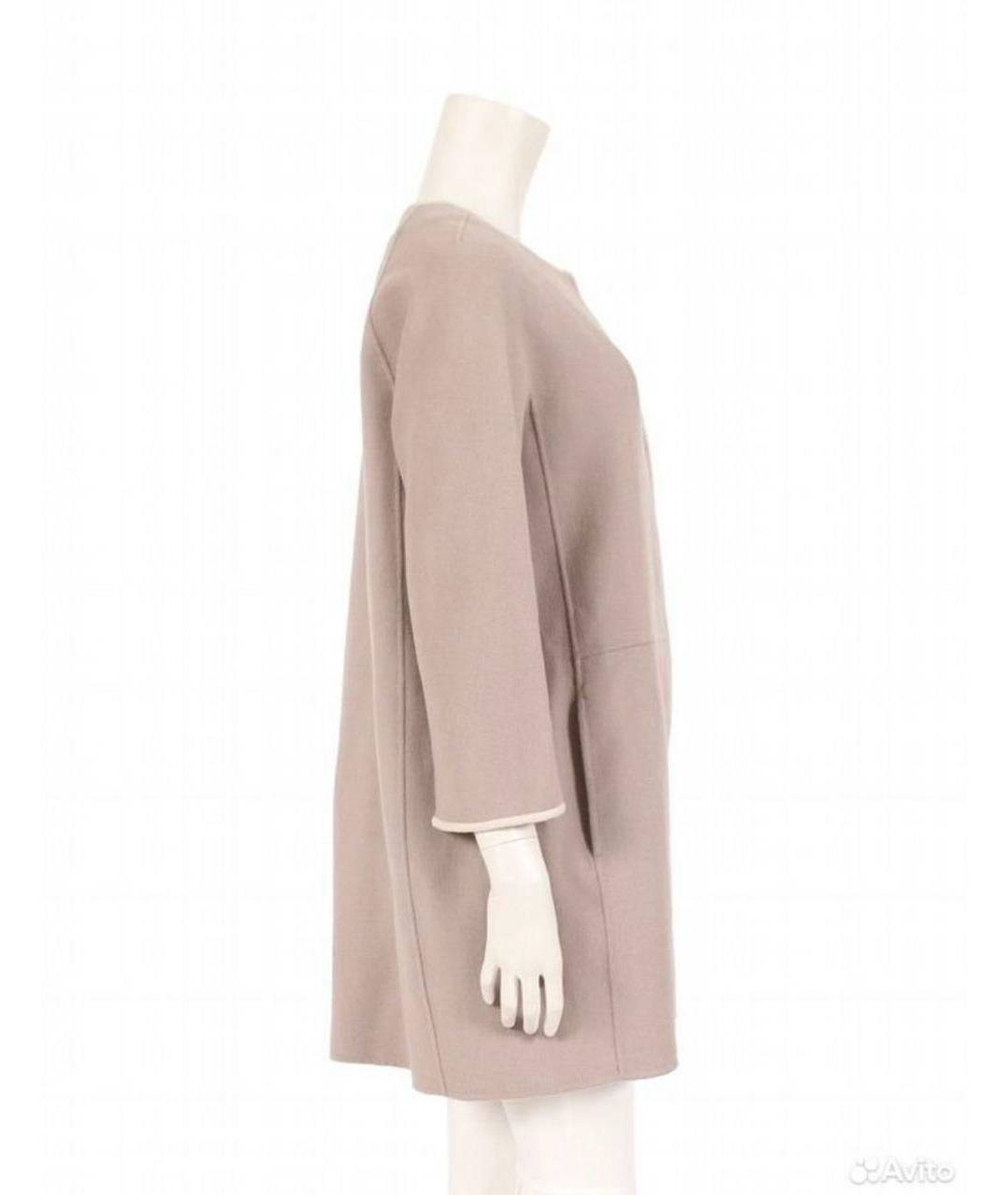 'S MAX MARA Бежевое шерстяное пальто, фото 3