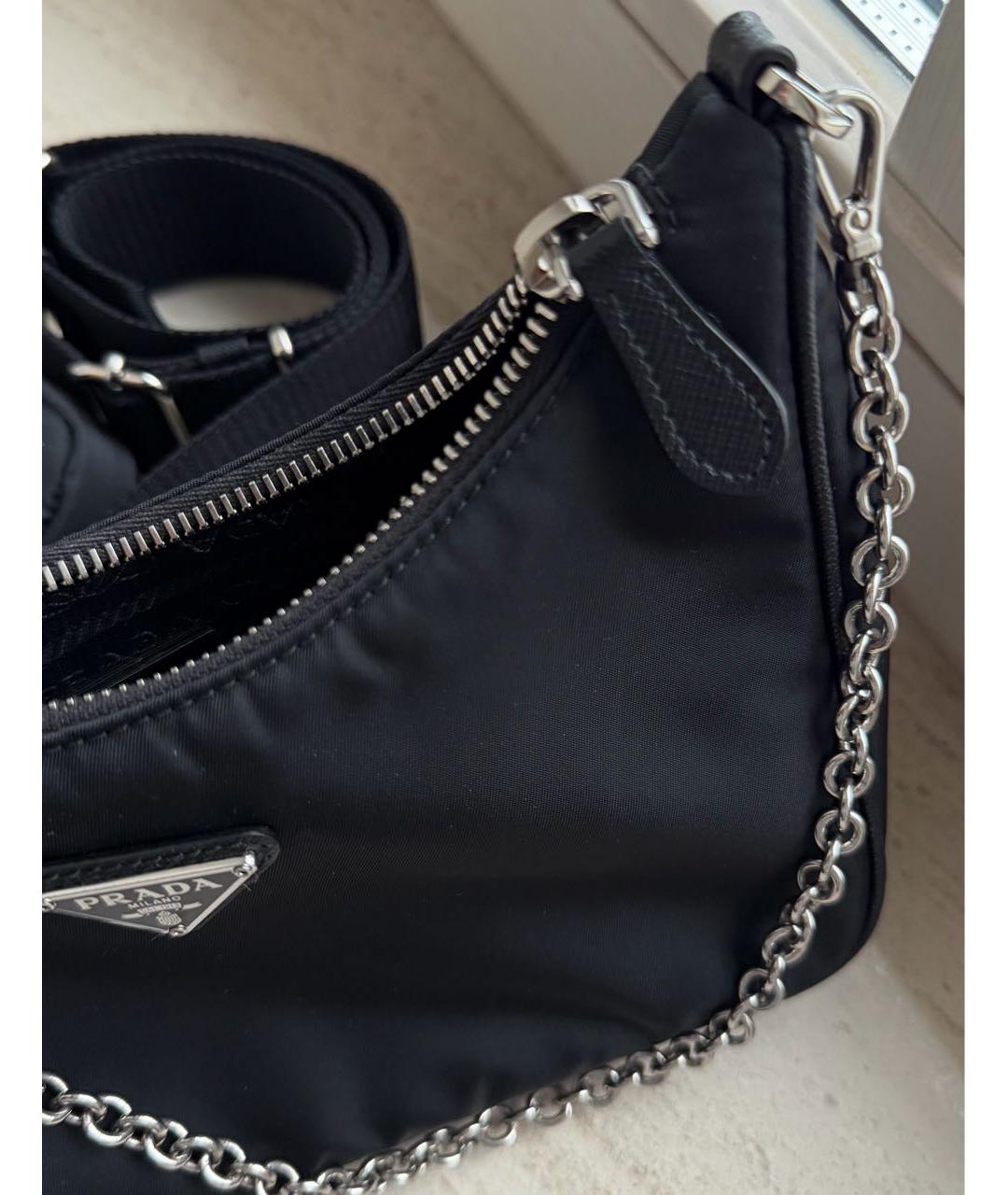 PRADA Черная тканевая сумка через плечо, фото 4